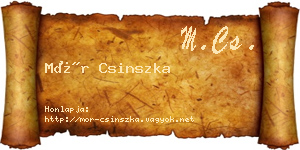 Mór Csinszka névjegykártya